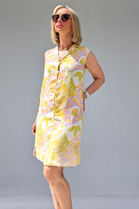 vintage psychedelic pastel mod dress