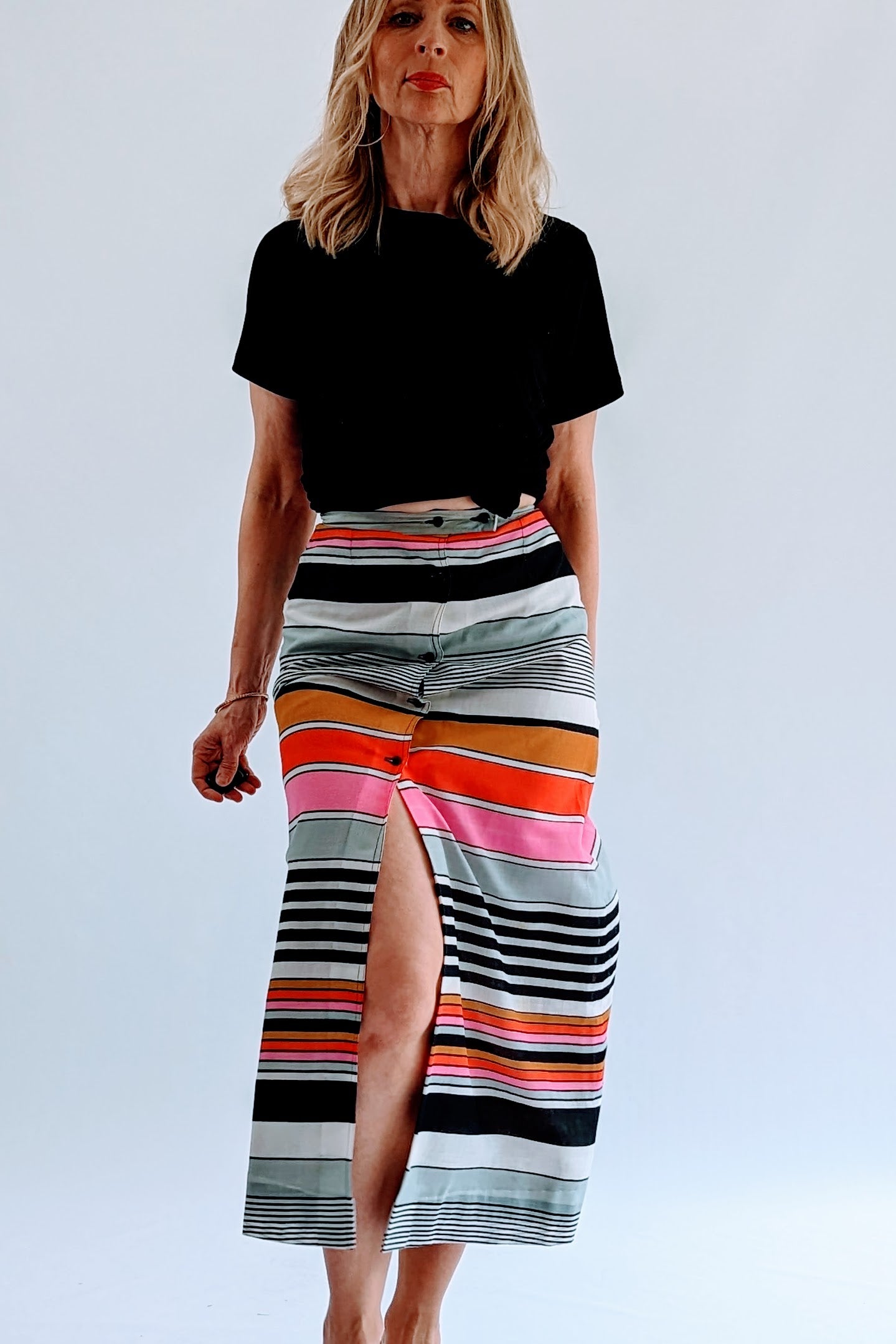 80s 2024 button skirt