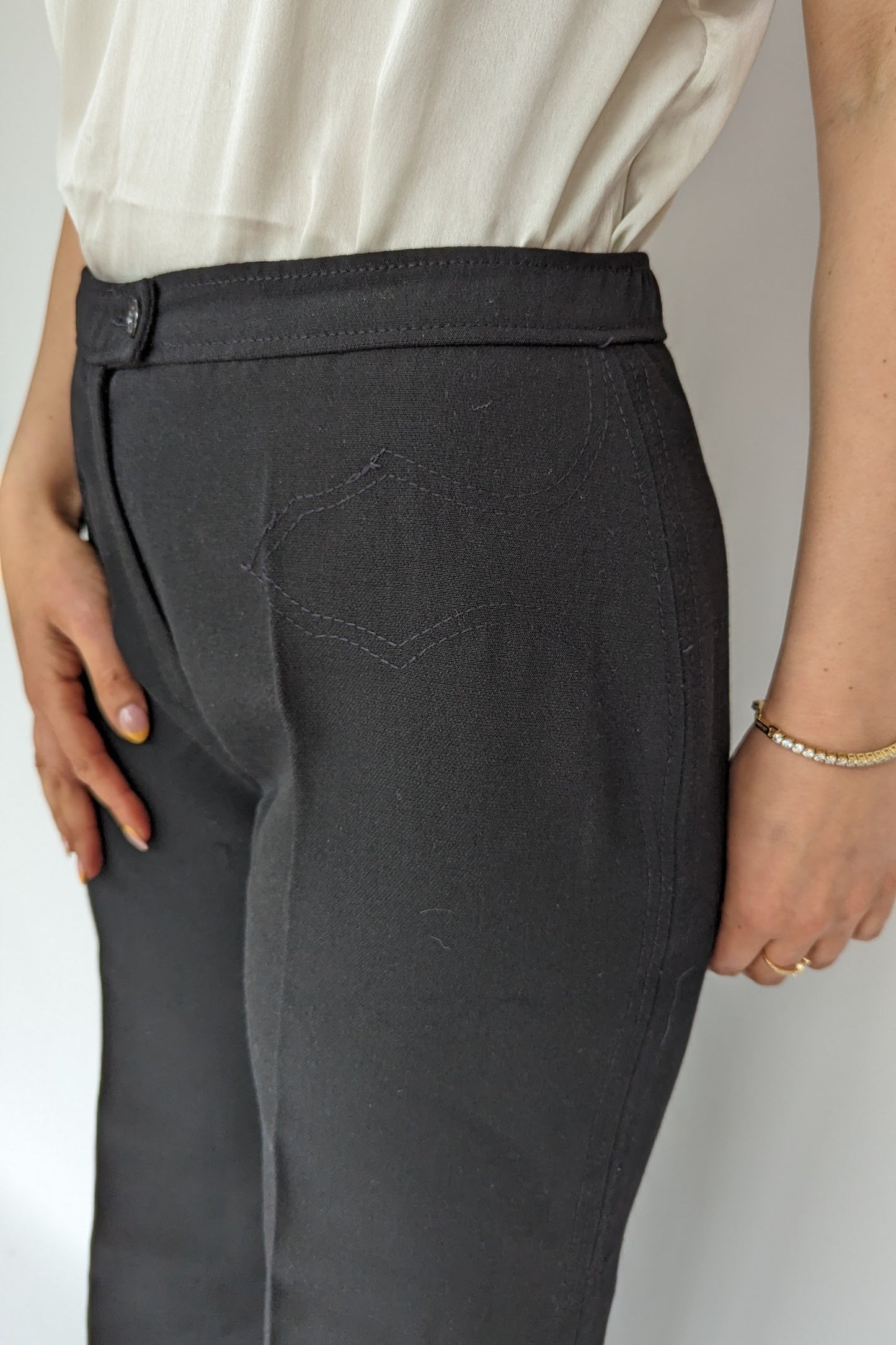 60s/70s Vintage Flared Black Trousers