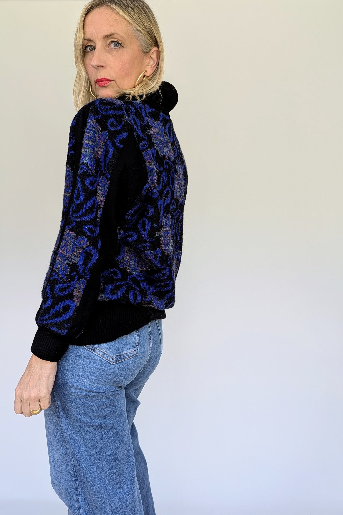 80s High Neck Statement Jumper