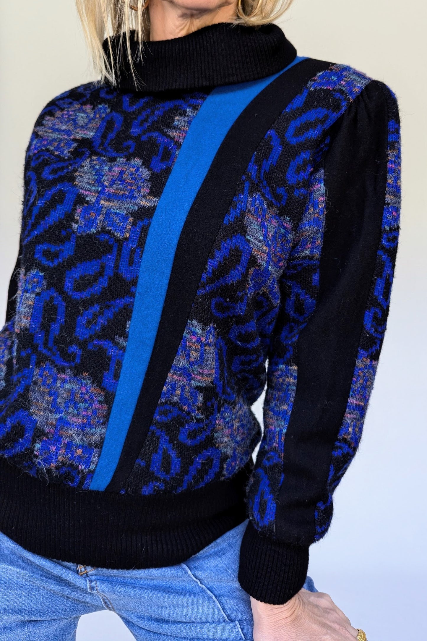 80s High Neck Statement Jumper