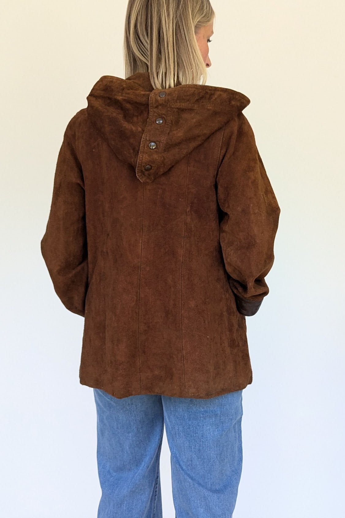 1970s Brown Suede Hooded Jacket