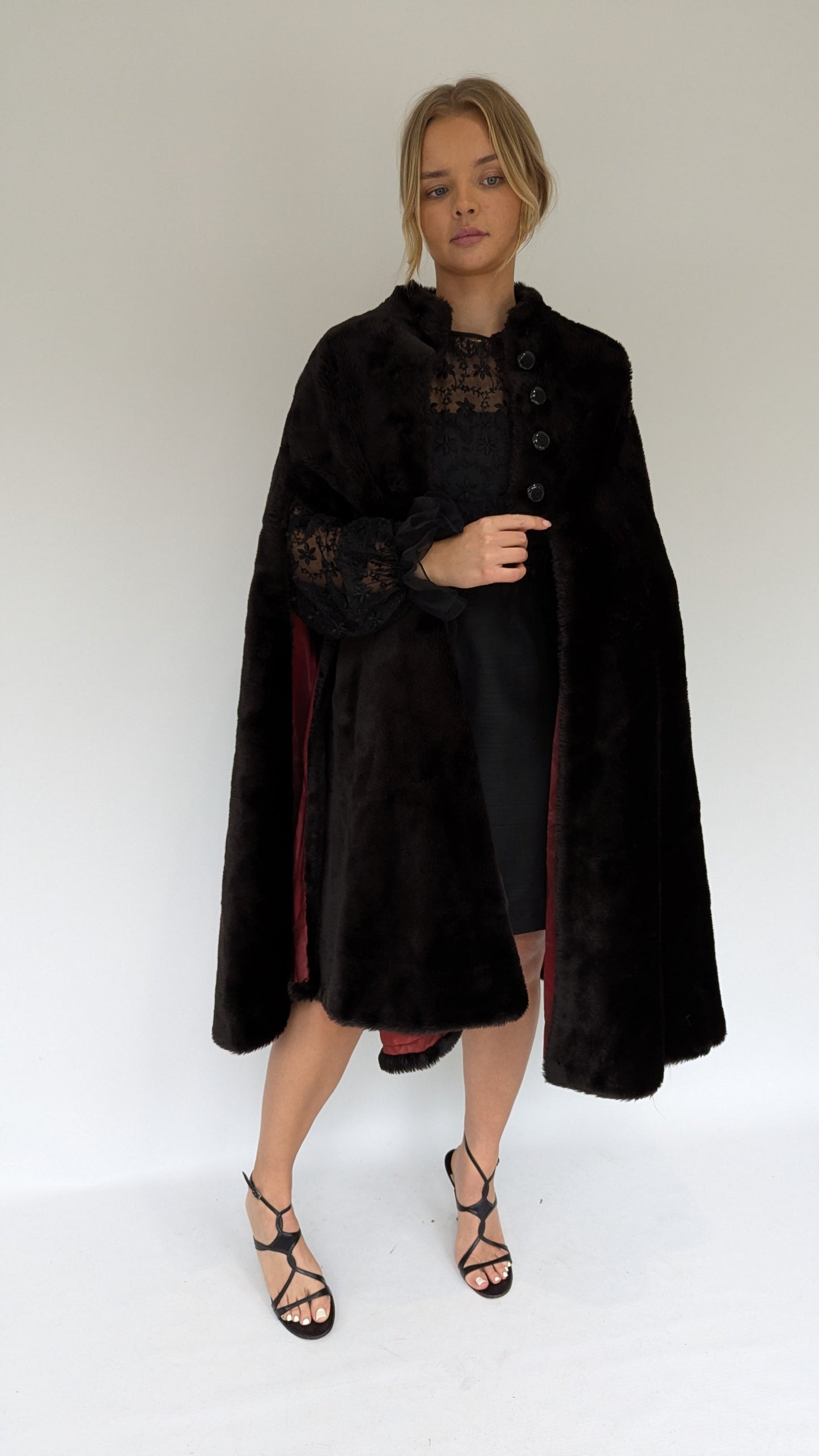 1960s Faux Fur Opera Cape