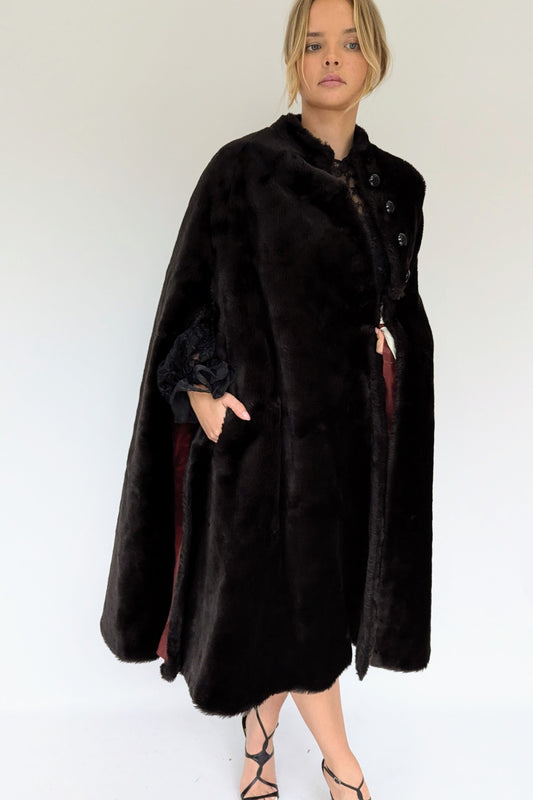 1960s Faux Fur Opera Cape