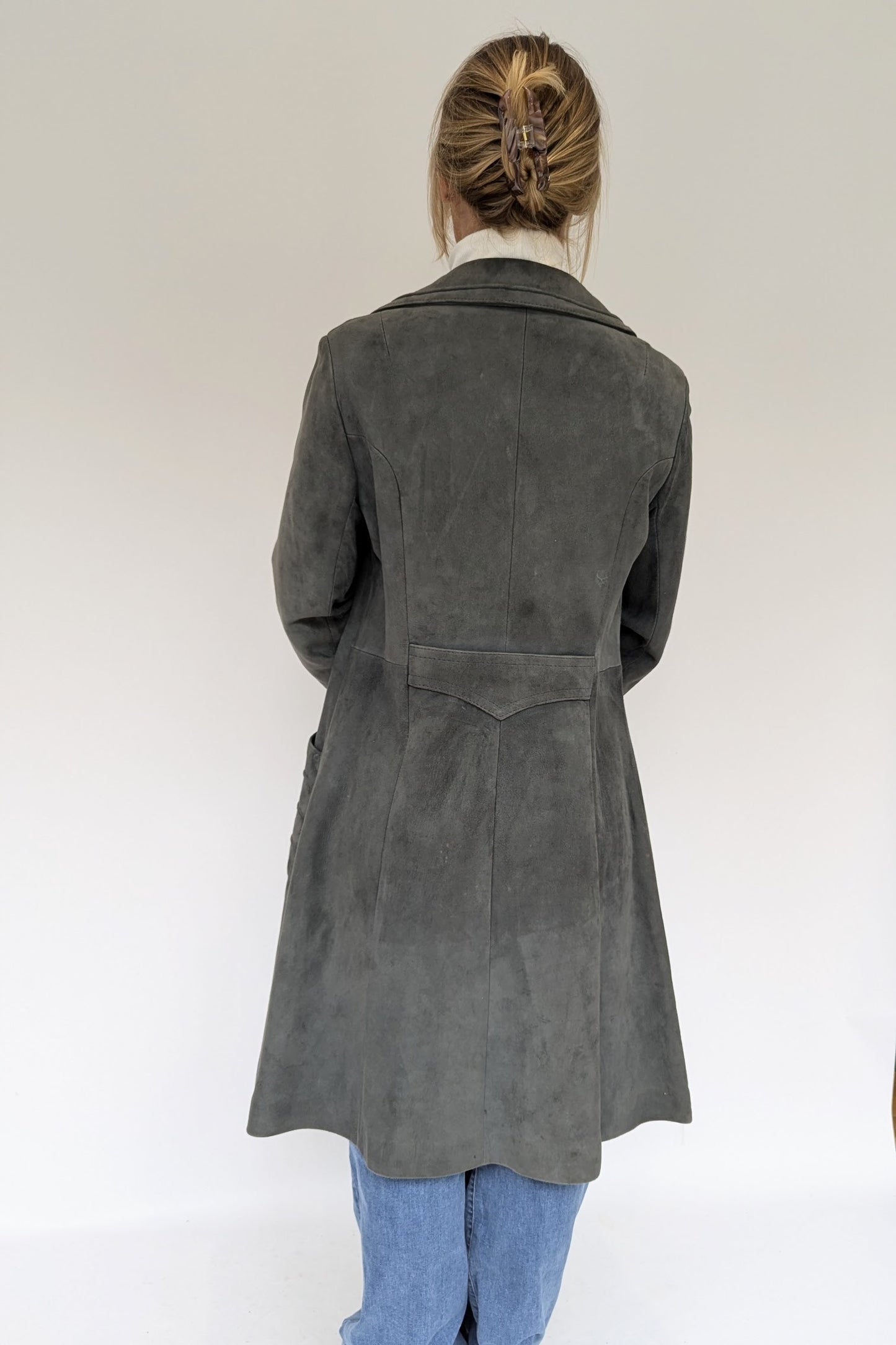 1970s Grey Suede Long Coat