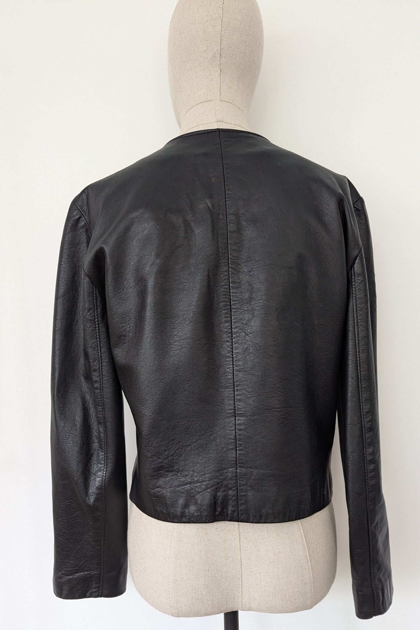 Vintage Black Short Leather Jacket