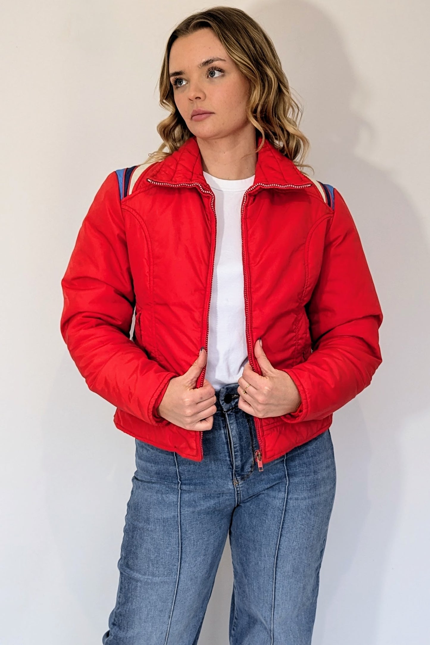 70s Red Ski Puffer Jacket