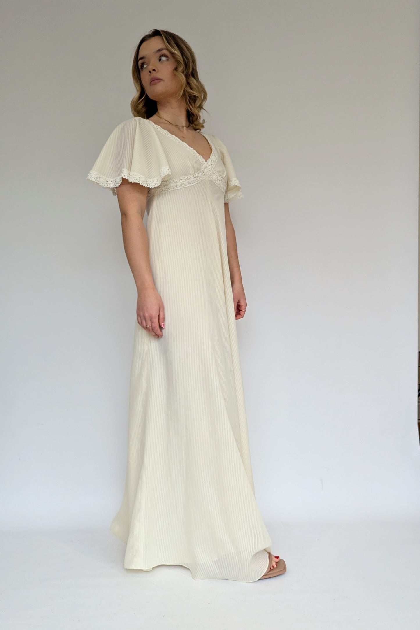 Vintage 70s John Charles Cream Dress (wedding or bridal)