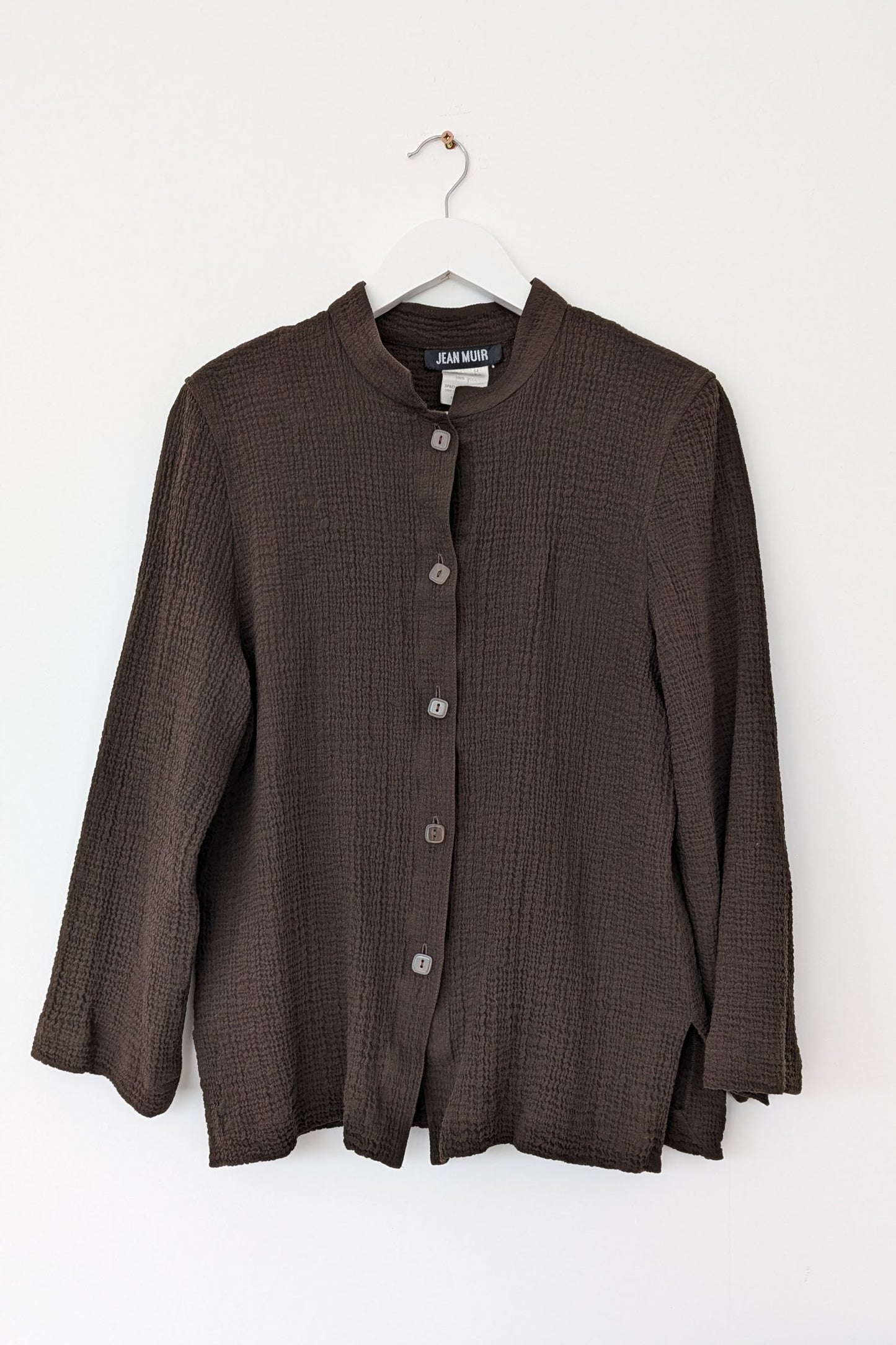 front view 1980s brown long sleeve top