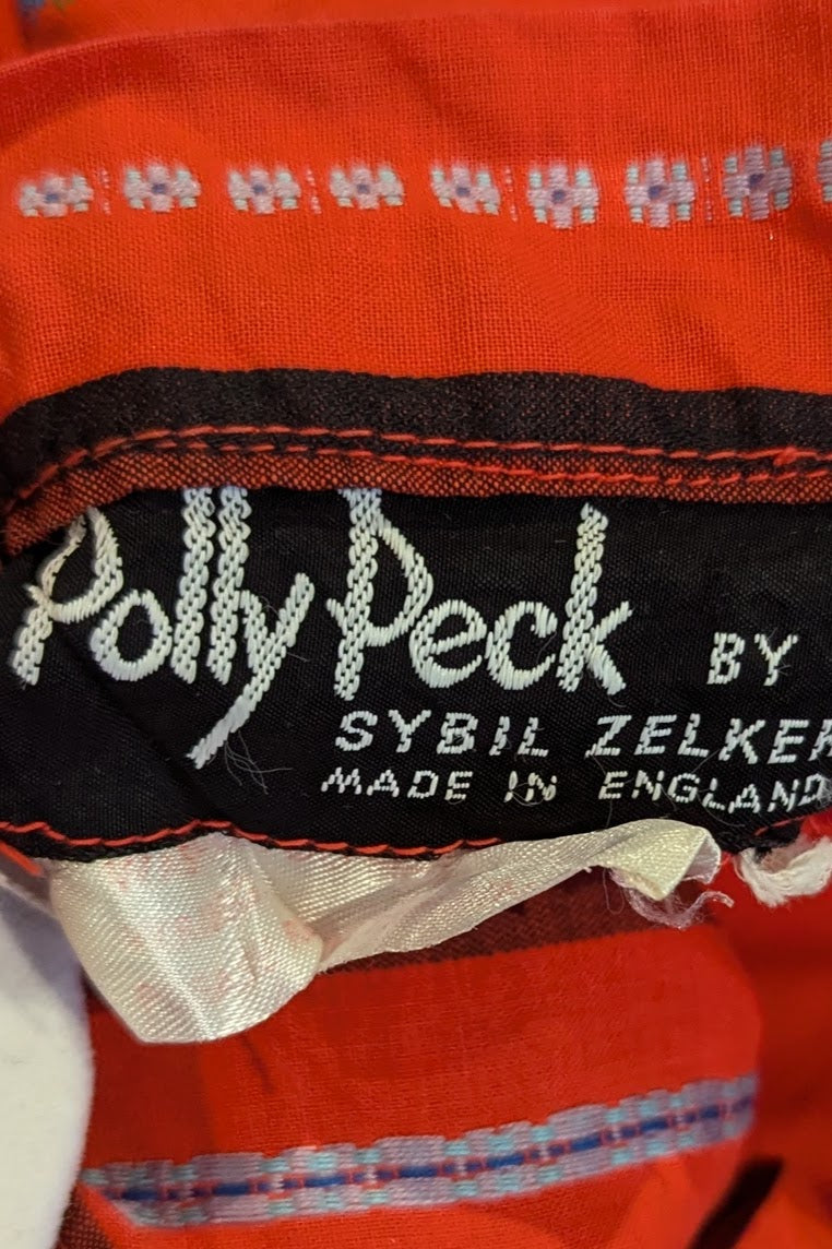 1970's Polly Peck by Sybil Zelker Embriodered Dress