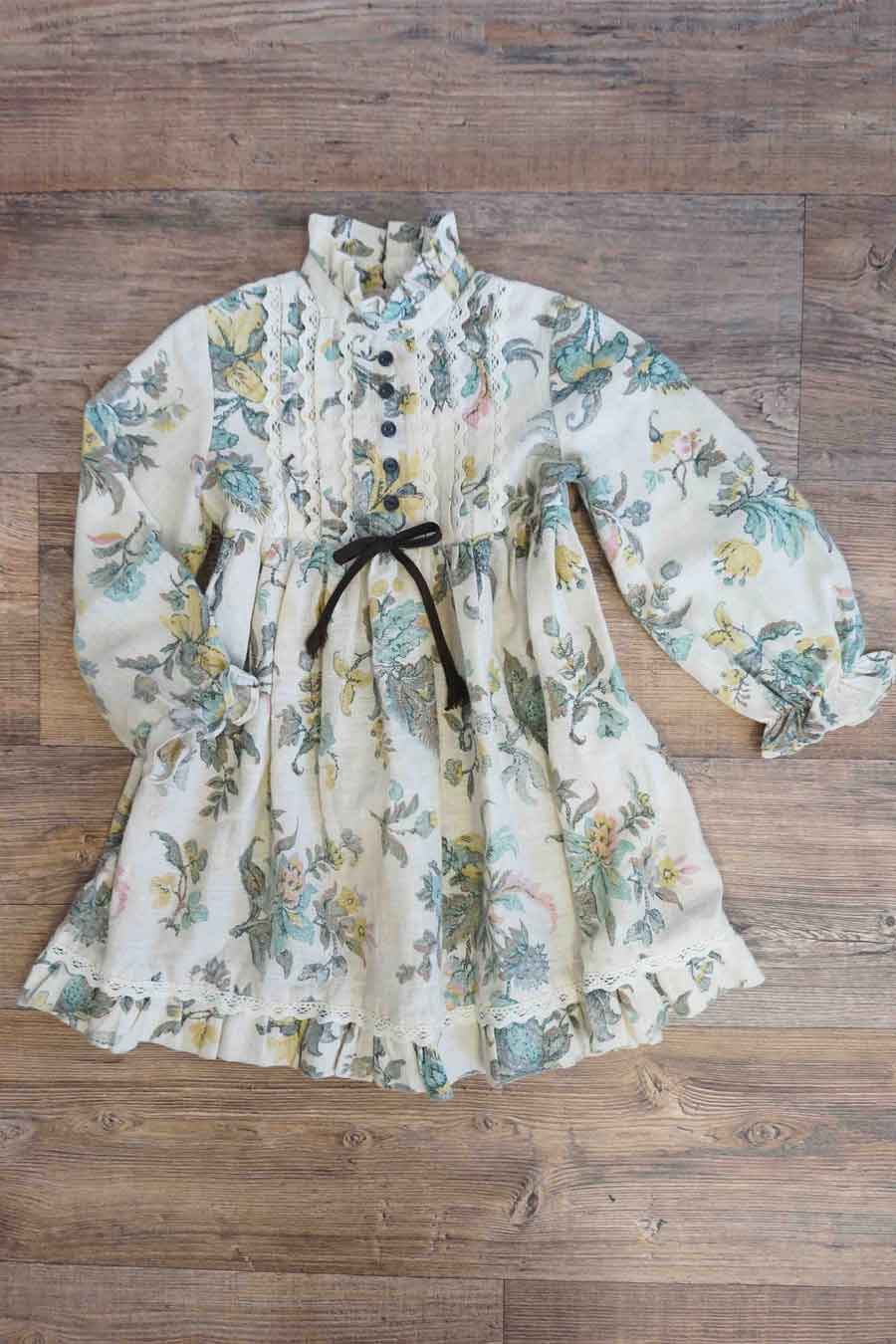 1960s vintage young girls boho floral prairie dress min
